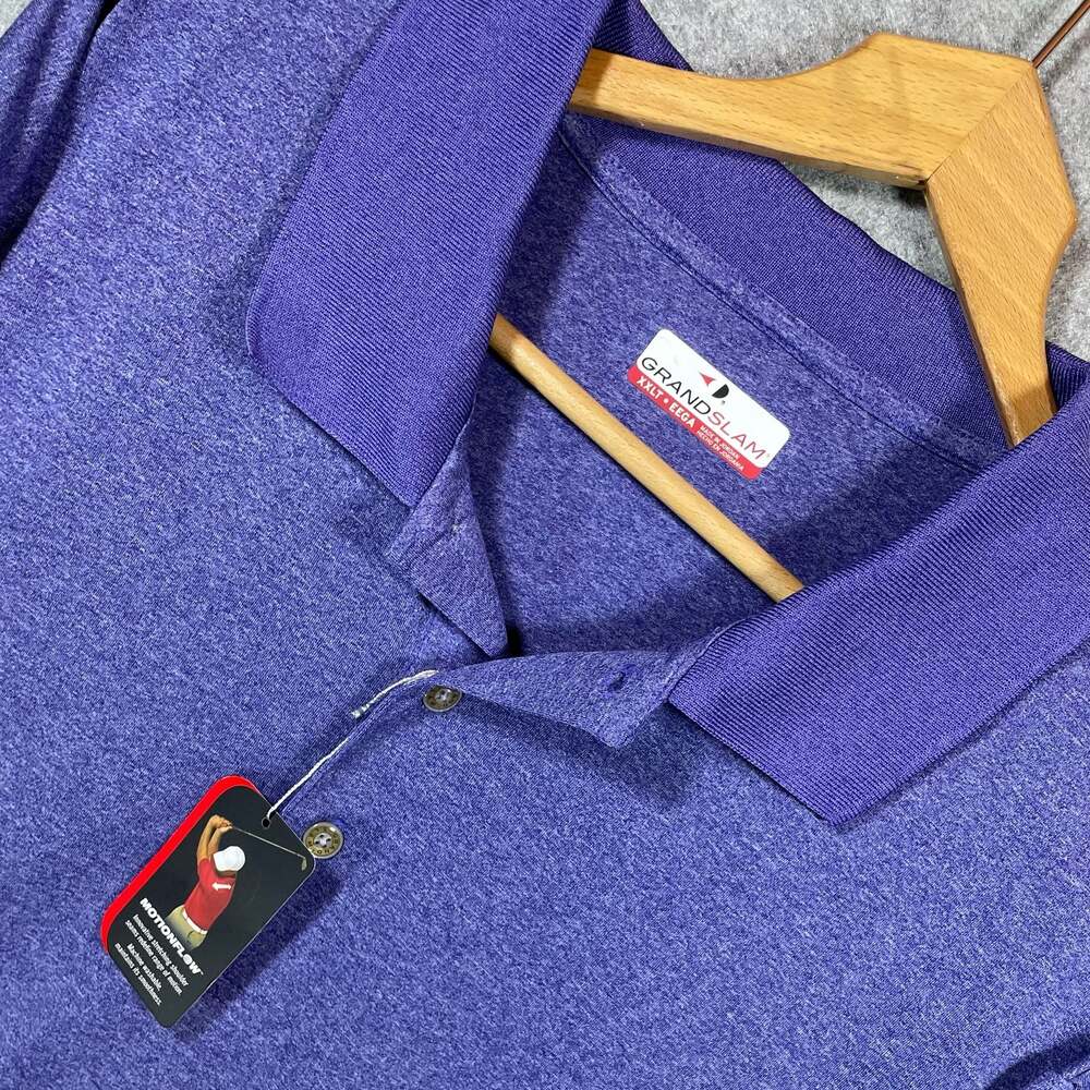 Grand Slam MotionFlow Men's Purple Heather Golf Polo Shirt XXL Tall